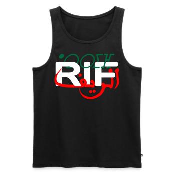 Rif Arrif Nador Hoceima Midar Berkane Tanger - Débardeur bio Premium Homme - noir - Devant - AI Model Male 178 light (178cm)