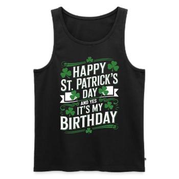 St. Patrick’s Day Birthday Cake Shamrock Men Women - Männer Premium Bio Tank Top - Schwarz - Vorne - Michal (187cm)
