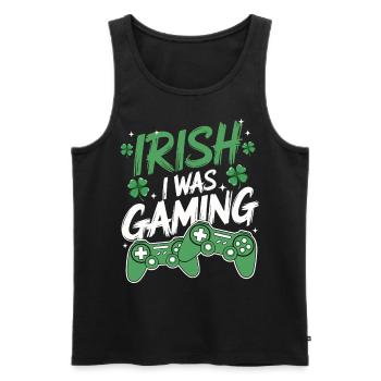 Irish I Was Gaming St Patrick's Day Gamer Men kids - Men's Premium Organic Tank Top - black - Front - Michal (187cm)
