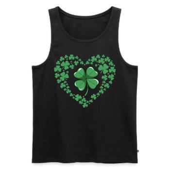 Shamrock Heart St. Patrick's Day Irish Love Men - Men's Premium Organic Tank Top - black - Front - Michal (187cm)