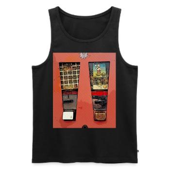 Retro chewing gum machine in comic look - Men's Premium Organic Tank Top - black - Front - Michal (187cm)