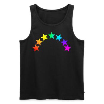 Colorful Stars - Rainbow Gradient - Men's Premium Organic Tank Top - black - Front - AI Model Male 178 light (178cm)