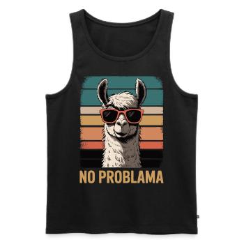 No Problama Llama - Männer Premium Bio Tank Top - Schwarz - Vorne - AI Model Male 178 light (178cm)