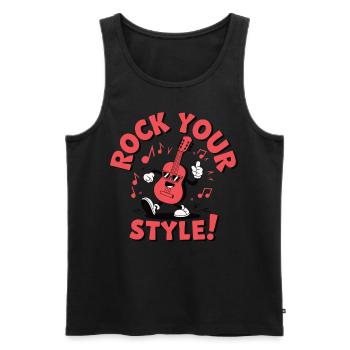Rock Your Style – Guitar Design - Men's Premium Organic Tank Top - black - Front - AI Model Male 178 light (178cm)