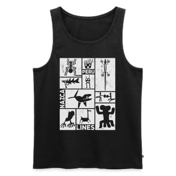 Nazca Lines | Ancient Astronaut Peru Geoglyphs - Men's Premium Organic Tank Top - black - Front - AI Model Male 178 light (178cm)
