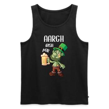 Irish Pub Aargh Patricks Day - Men's Premium Organic Tank Top - black - Front - AI Model Male 178 light (178cm)
