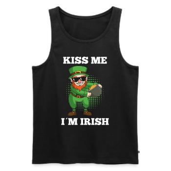 Embrasse-moi, je suis irlandais - Débardeur bio Premium Homme - noir - Devant - AI Model Male 178 light (178cm)