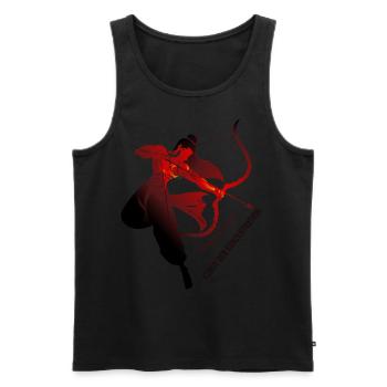 🏹 Bogenschießen: Kunst der Konzentration. @Rama - Männer Premium Bio Tank Top - Schwarz - Vorne - Michal (187cm)