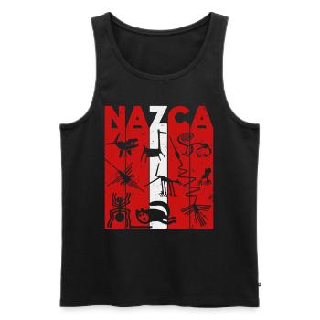 Nazca Lines | Ancient Astronaut Peru Geoglyphs - Men's Premium Organic Tank Top - black - Front - AI Model Male 178 light (178cm)