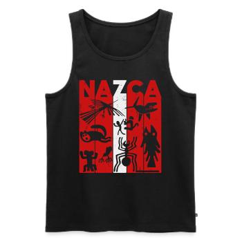 Nazca Lines | Ancient Astronaut Peru Geoglyphs - Men's Premium Organic Tank Top - black - Front - AI Model Male 178 light (178cm)
