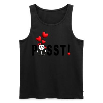 Panda Liebe Passt mit vielen süßen Herzen. - Männer Premium Bio Tank Top - Schwarz - Vorne - AI Model Male 178 light (178cm)
