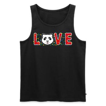Liebes Panda mit viel Konfetti. - Männer Premium Bio Tank Top - Schwarz - Vorne - Michal (187cm)