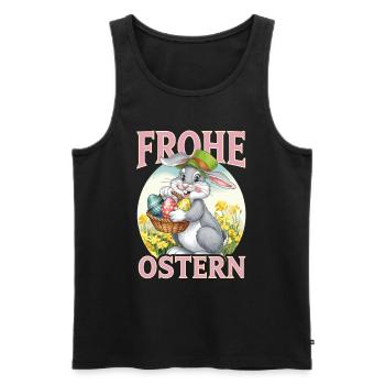 Frohe Ostern 2025 Lustiges Oster - Männer Premium Bio Tank Top - Schwarz - Vorne - AI Model Male 178 light (178cm)