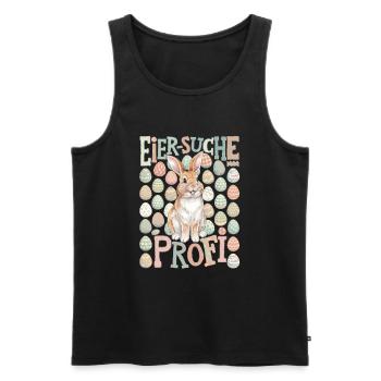 Egg Hunt Professional Funny Easter - Men's Premium Organic Tank Top - black - Front - Michal (187cm)