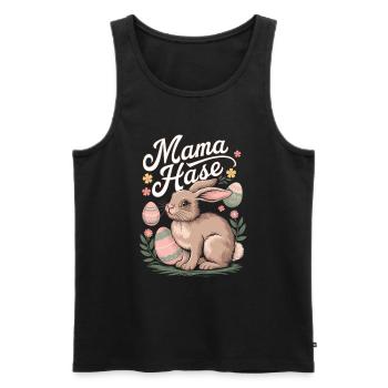Mama Hase Lustiges Ostern - Männer Premium Bio Tank Top - Schwarz - Vorne - Michal (187cm)