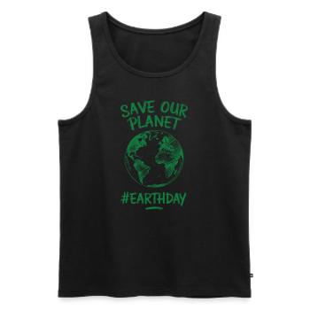 Save Our Planet #EarthDay - Männer Premium Bio Tank Top - Schwarz - Vorne - AI Model Male 178 light (178cm)