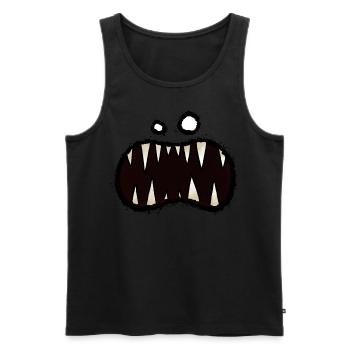 aaargh 02 Bouche de monstre - Débardeur bio Premium Homme - noir - Devant - Michal (187cm)