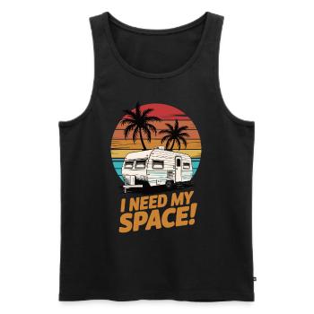 J’ai besoin de mon camping-car spatial - Débardeur bio Premium Homme - noir - Devant - Michal (187cm)