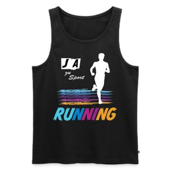 JA zu Running & Sport 🏃 Laufsport Laufen Joggen - Männer Premium Bio Tank Top - Schwarz - Vorne - Michal (187cm)