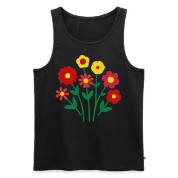 Colorful Flowers - Cheerful Blossom Design - Men's Premium Organic Tank Top - black - Front - AI Model Male 178 light (178cm)