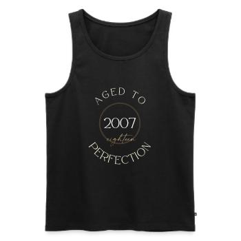 18th Birthday, aged to perfection 2007, gift - Men's Premium Organic Tank Top - black - Front - Michal (187cm)