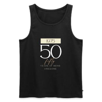 50th Birthday Years of Being Awesome 1975 Gift - Men's Premium Organic Tank Top - black - Front - Michal (187cm)