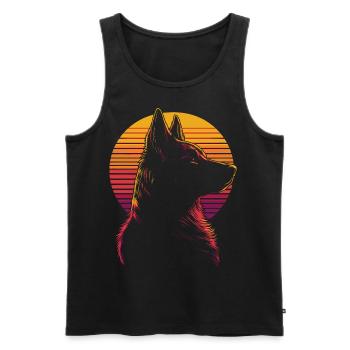 German Shepherd Silhouette Vintage - Men's Premium Organic Tank Top - black - Front - Michal (187cm)