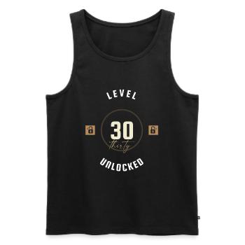 30th Birthday Level thirty unlocked, gift - Men's Premium Organic Tank Top - black - Front - Michal (187cm)