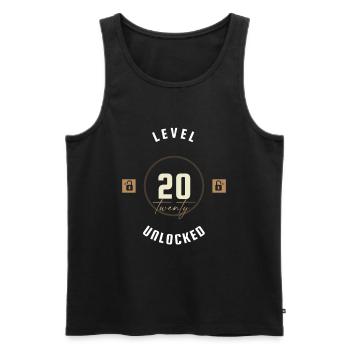 20. Geburtstag Level twenty unlocked, Geschenk - Männer Premium Bio Tank Top - Schwarz - Vorne - Michal (187cm)