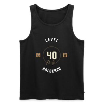 40. Geburtstag Level forty unlocked, Geschenk - Männer Premium Bio Tank Top - Schwarz - Vorne - Michal (187cm)