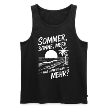 Sommer, Sonne, Meer – was will man mehr? - Männer Premium Bio Tank Top - Schwarz - Vorne - Michal (187cm)