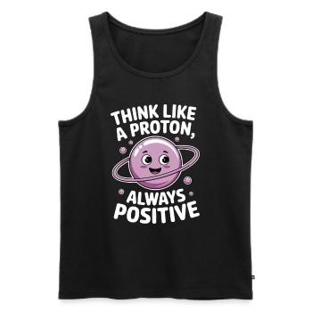 Think Like a Proton – Always Positive - Men's Premium Organic Tank Top - black - Front - AI Model Male 178 light (178cm)