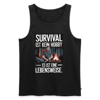 Survival ist kein Hobby es ist eine Lebensweise - Männer Premium Bio Tank Top - Schwarz - Vorne - Michal (187cm)