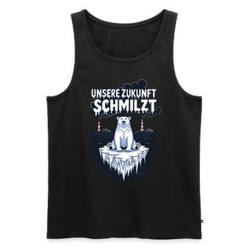 Unsere Zukunft schmilzt - Männer Premium Bio Tank Top - Schwarz - Vorne - Michal (187cm)