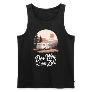 Der Weg ist das Ziel - Männer Premium Bio Tank Top - Schwarz - Vorne - Michal (187cm)