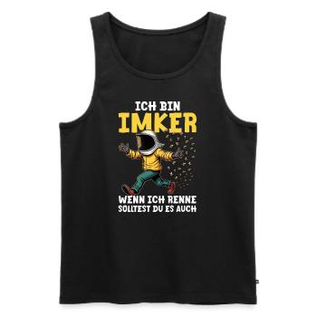 Lustiger Imker Spruch - Männer Premium Bio Tank Top - Schwarz - Vorne - Michal (187cm)
