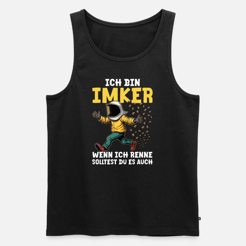 Lustiger Imker Spruch - Männer Premium Bio Tank Top - Schwarz