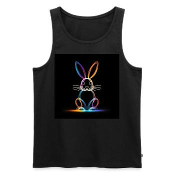 Glowing Rabbit - Men's Premium Organic Tank Top - black - Front - AI Model Male 178 light (178cm)