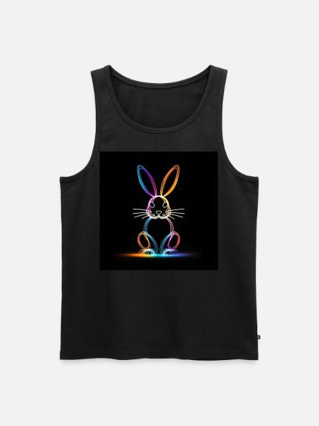 Glowing Rabbit - Men's Premium Organic Tank Top - black