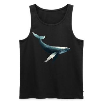 Buckelwal - Männer Premium Bio Tank Top - Schwarz - Vorne - AI Model Male 178 light (178cm)