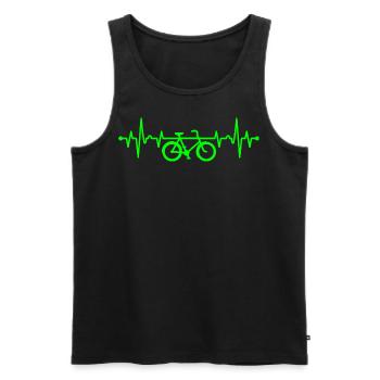 Battement de cœur d’un cycliste Faire du vélo est mon - Débardeur bio Premium Homme - noir - Devant - AI Model Male 178 light (178cm)