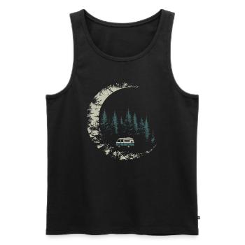 Camper im Mondlicht - Männer Premium Bio Tank Top - Schwarz - Vorne - Michal (187cm)