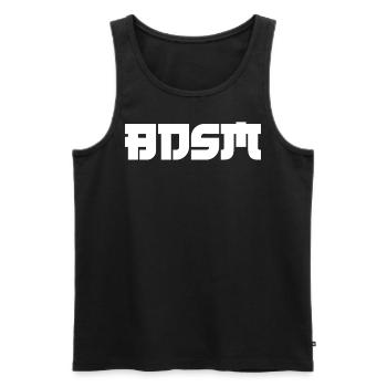 Font Design "BDSM" - Men's Premium Organic Tank Top - black - Front - Michal (187cm)