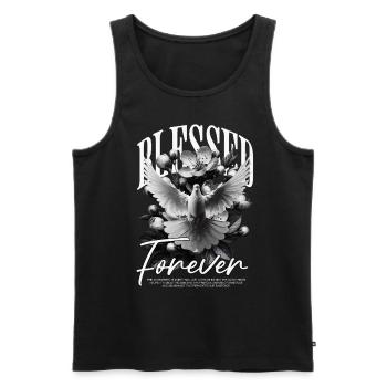Gesegnet für immer Statement Friedens Taube - Männer Premium Bio Tank Top - Schwarz - Vorne - AI Model Male 178 light (178cm)