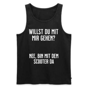 Scooter Design - Willst du mit mir gehen - Männer Premium Bio Tank Top - Schwarz - Vorne - AI Model Male 178 light (178cm)