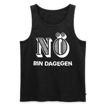 NÖ - BIN DAGEGEN - Männer Premium Bio Tank Top - Schwarz - Vorne - AI Model Male 178 light (178cm)