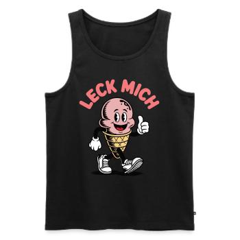 Leck mich - Eistüte - Männer Premium Bio Tank Top - Schwarz - Vorne - AI Model Male 178 light (178cm)