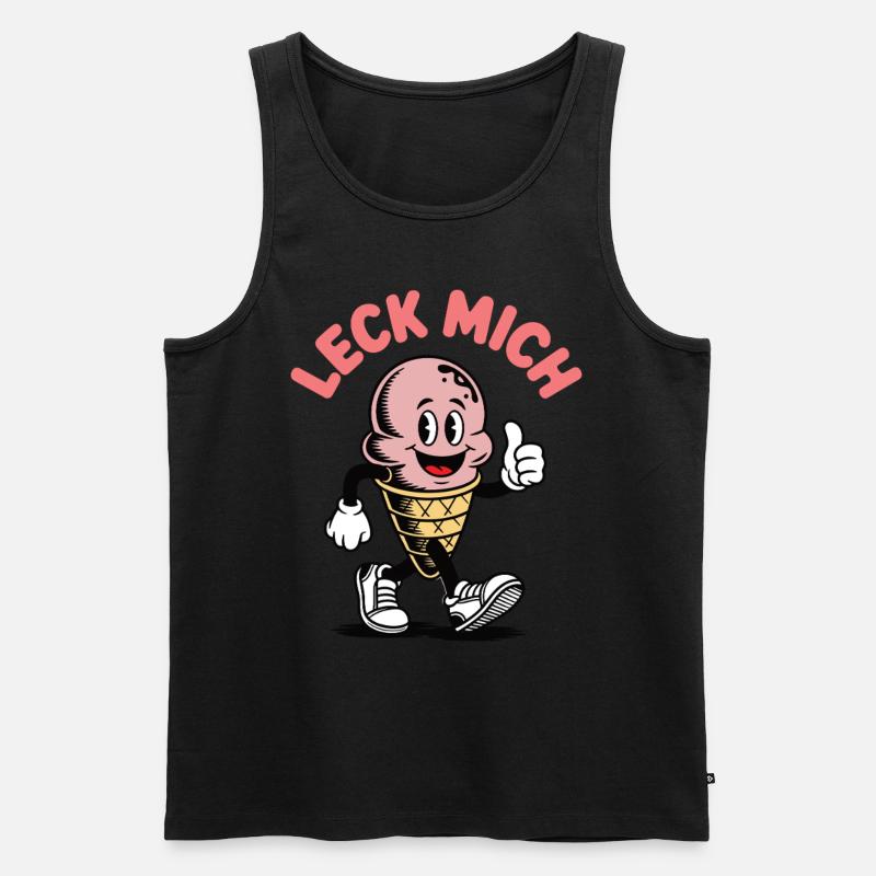 Leck mich - Eistüte - Männer Premium Bio Tank Top - Schwarz