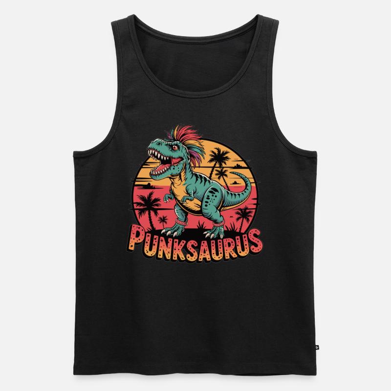 Punksaurus - Männer Premium Bio Tank Top - Schwarz