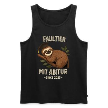 Faultier mit Abitur 2025 - Männer Premium Bio Tank Top - Schwarz - Vorne - Michal (187cm)